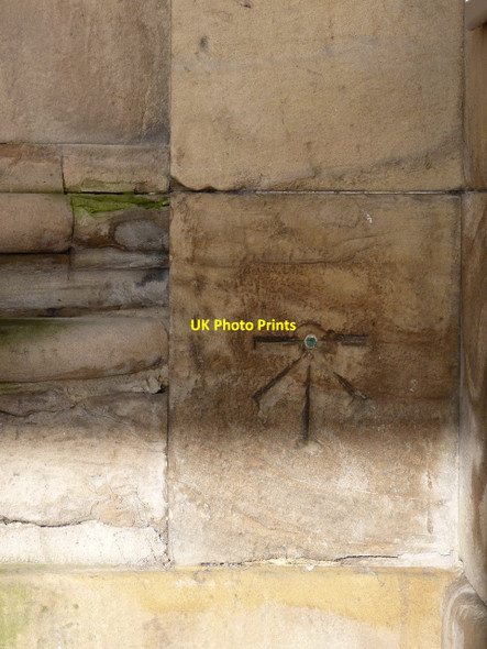 Photo 6"x4" Bench mark - St George's Church (Sainsbury's) in Wolverhampton Wolverhampton c2011