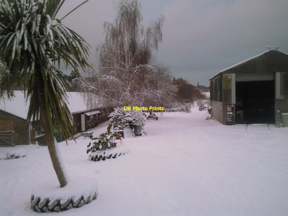 Photo 6"x4" The main yard at Woodlands Farm after a heavy snowfall Bexley c2010