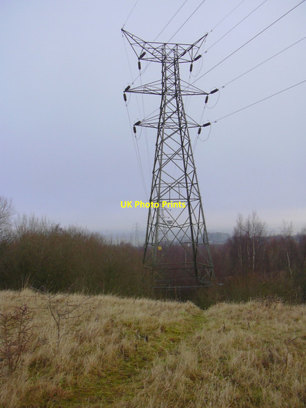 Photo 6"x4" Pylons near Huncoat Power Station, Lancashire Padiham c2011
