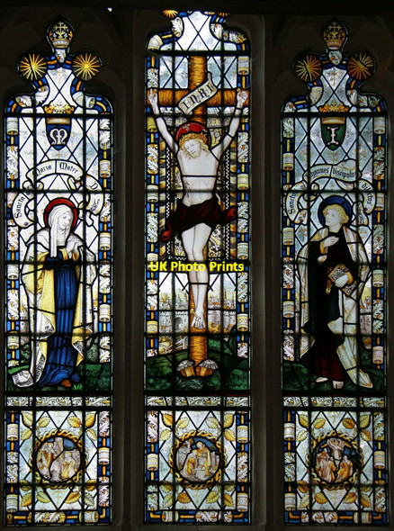 Photo 6"x4" St Nicholas, Little Chishill - Stained glass window Little Chishill c2011