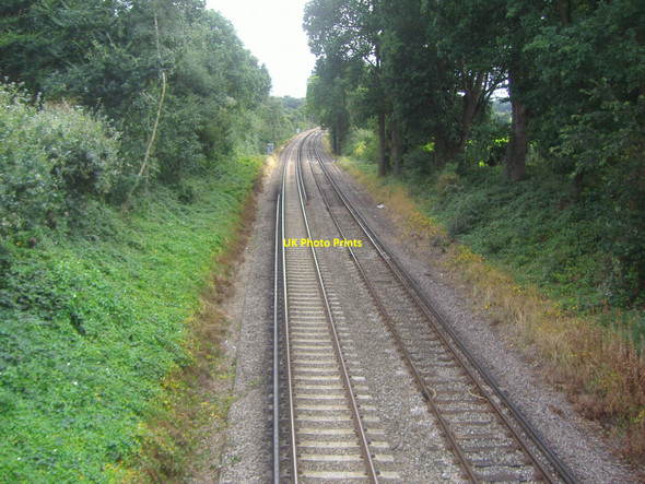 Photo 6"x4" Railway lines looking south, Claygate Esher c2008