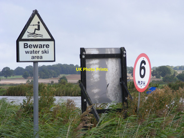 Photo 6"x4" Warning signs for river users Buckenham c2010