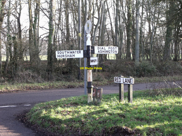 Photo 6"x4" Direction sign on Red Lane, Shipley, West Sussex Green Street\/TQ1422 c2011