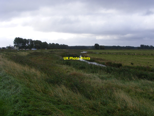 Photo 6"x4" Drainage channel on Claxton Marsh Buckenham c2010
