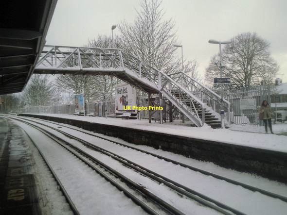 Photo 6"x4" Footbridge at Welling station in the snow Bexley c2010