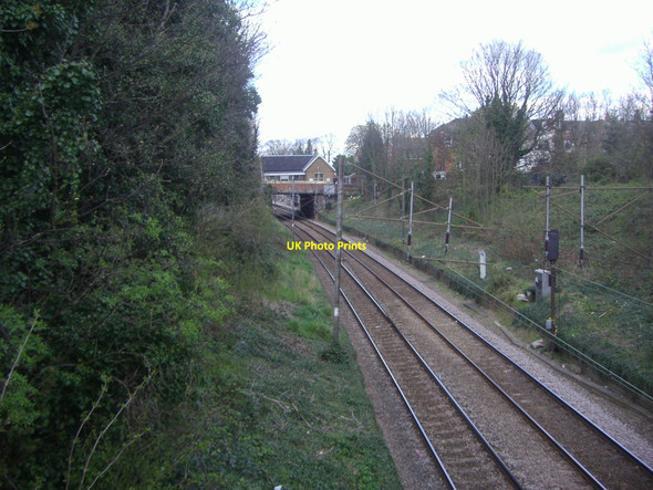 Photo 6"x4" Railway line looking towards the bridge on Station Road Southgate\/TQ3094 c2008