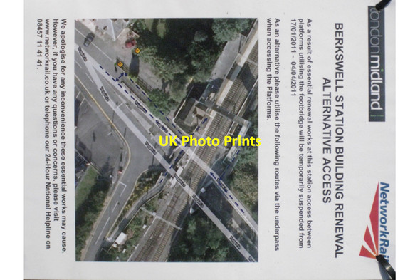 Photo 6"x4" Notice at Berkswell station Balsall Common c2011
