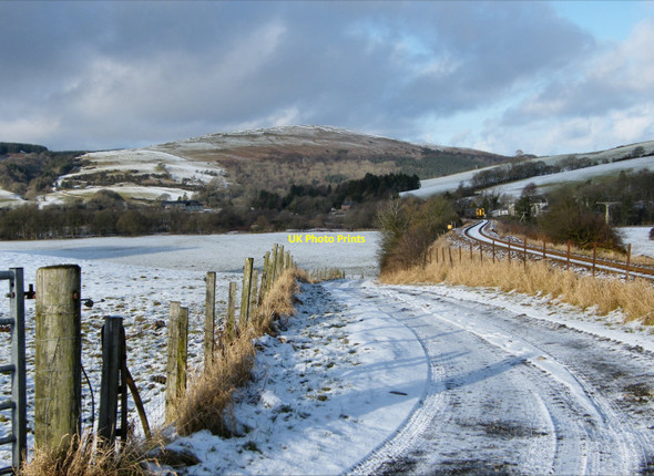 Photo 6"x4" Farm track and railway near Pinwherry Pinwherry c2011