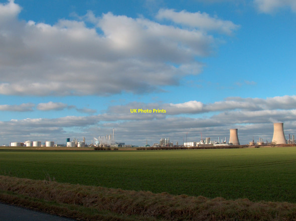 Photo 6"x4" Fields north of Paull Road with view of Saltend Chemical Works Hedon c2011
