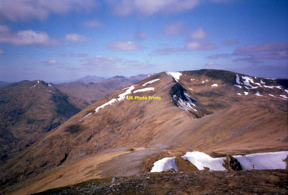 Photo 6"x4" Summit of Maol Chinn-dearg  looking west Easter Glen Quoich Burn c1997