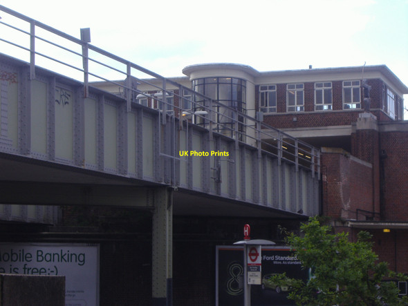 Photo 6"x4" East Finchley Tube station bridge and offices Finchley c2010