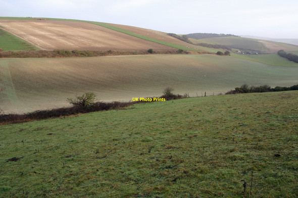 Photo 6"x4" Greenwich Meridian crossing Cricketing Bottom Telscombe c2011