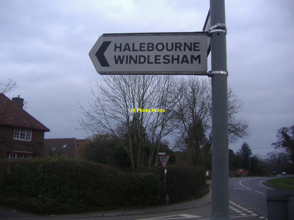 Photo 6"x4" Sign at junction of Halebourne Lane, West End Brook Place\/SU9561 c2009