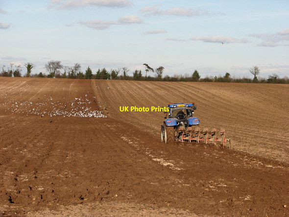 Photo 6"x4" Winter ploughing near the Roman Road Babraham c2011