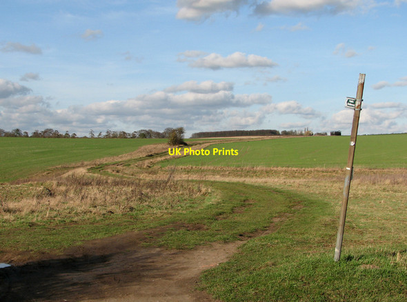 Photo 6"x4" Start of a bridle path Hildersham c2011