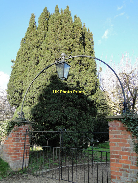 Photo 6"x4" Arch and lamp over the gate into Stody churchyard Stody c2011