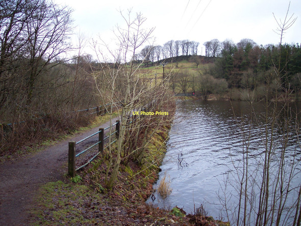 Photo 6"x4" Path on causeway over Wayoh Reservoir Chapeltown\/SD7315 c2011