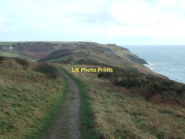 Photo 6"x4" Coastal path looking south-east to Cathole Cliff Bolberry c2011