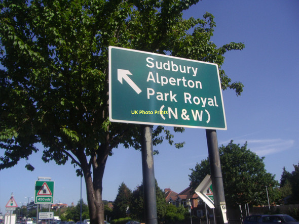 Photo 6"x4" Sign on A40, Ealing Ealing c2009