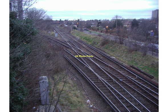 Photo 6"x4" Railway lines from Nelson Road bridge Hounslow c2008 P1