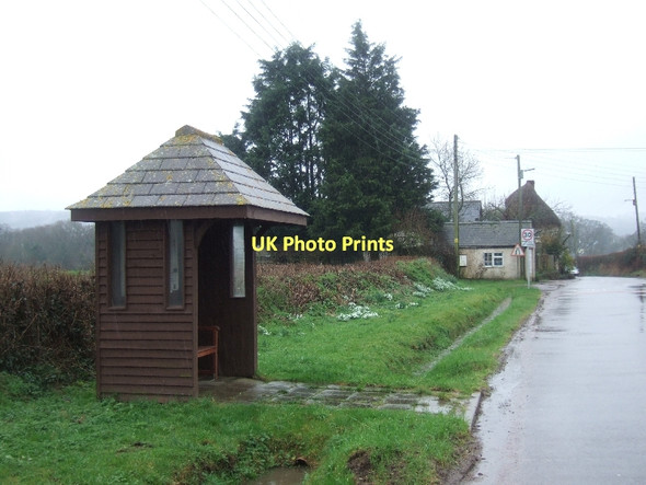 Photo 6"x4" Bus shelter and snowdrops, Brampford Speke Brampford Speke c2011