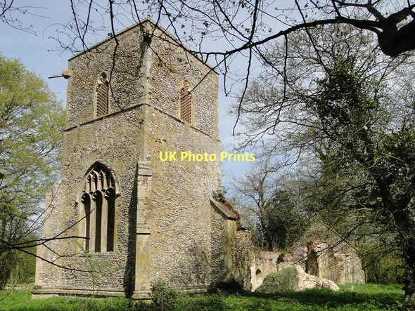 Photo 6"x4" Kempstone St Paul's ruined church Litcham c2010