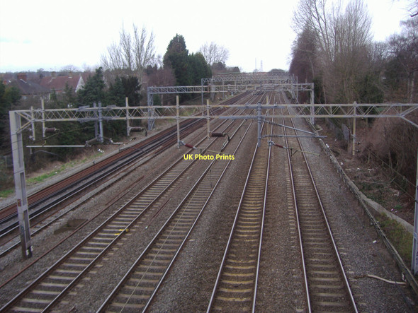 Photo 6"x4" Railway lines looking to Carpenders Park Pinner c2008