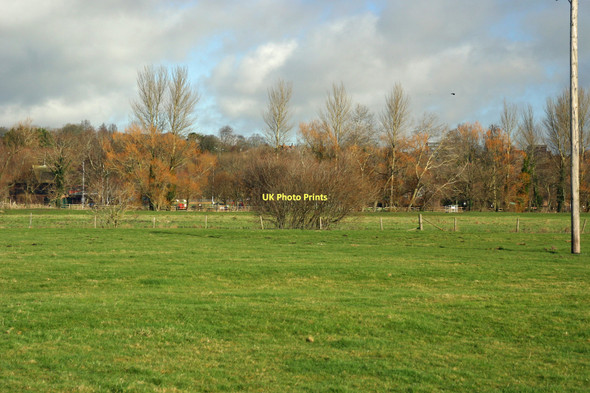 Photo 6"x4" Greenwich Meridian crossing waterlogged fields Lewes c2011