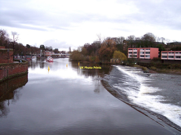 Photo 6"x4" The weir on the Dee from Handbridge Chester c2011
