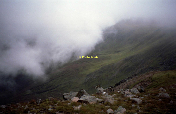 Photo 6"x4" Coire Odhar nan Each in mist Fuaran Diotach c1992