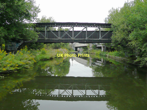 Photo 6"x4" Pipe Bridge over the Worcester and Birmingham Canal, Bournbrook Bournbrook c2010