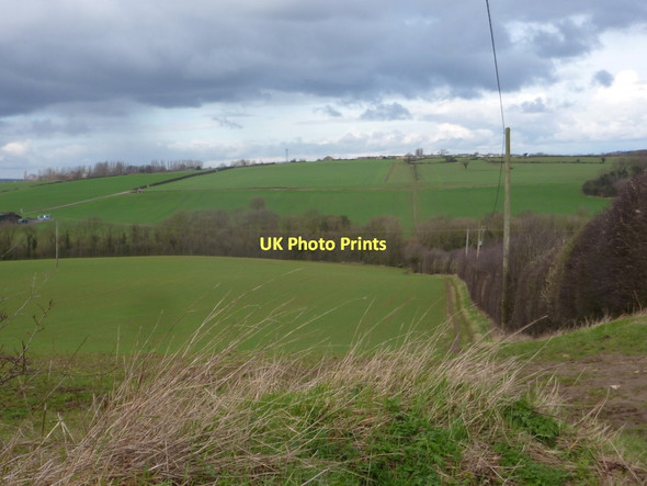Photo 6"x4" Field and footpath to the Chesterfield canal Thorpe Salvin c2011