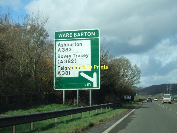 Photo 6"x4" Advance warning for junction off A380 Newton Abbot c2011