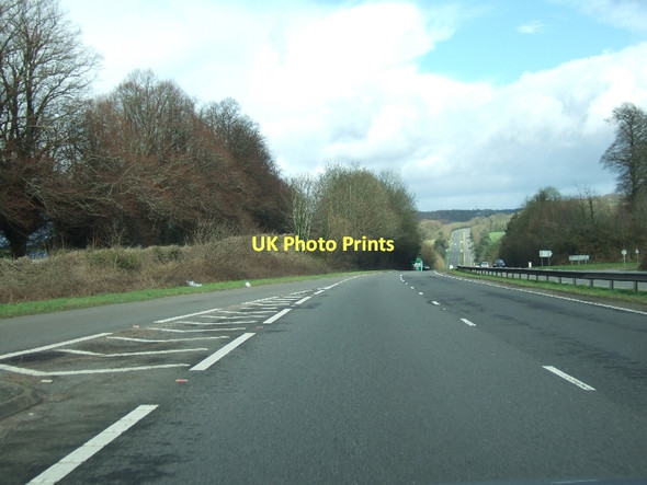 Photo 6"x4" A380 approaching Ideford Dip Olchard c2011