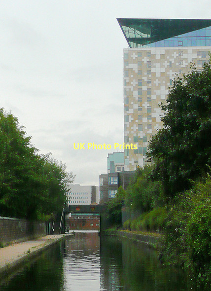 Photo 6"x4" Worcester and Birmingham Canal approaching Gas Street Basin Lee Bank c2010