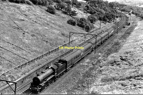 Photo 6"x4" Hattersley Cutting, with Cleethorpes - Manchester express Broadbottom c1951
