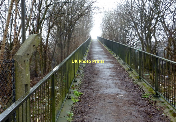 Photo 6"x4" Footpath rising to bridge over the main A61 Chesterfield\/SK3871 c2011