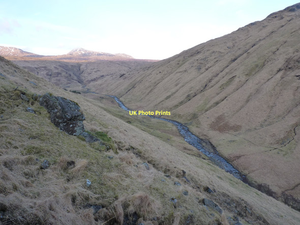 Photo 6"x4" Hillside with a boulder above Glen Fyne Ceann Garbh\/NN2220 c2011