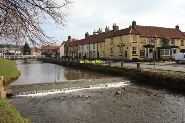 Photo 6"x4" Weir on the River Leven, Great Ayton Langbaurgh c2011
