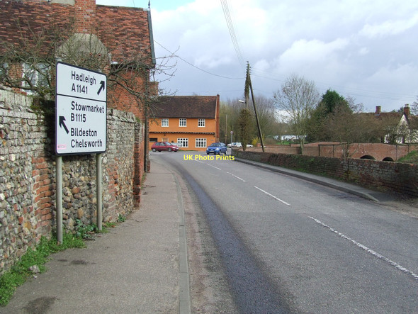 Photo 6"x4" Road Junction Chelsworth c2011