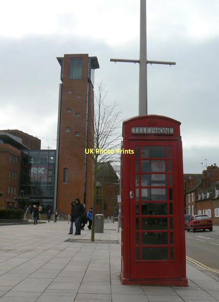 Photo 6"x4" Phone box and tower Stratford-upon-Avon c2011