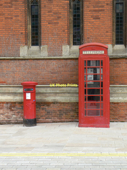 Photo 6"x4" Postbox and phone box Stratford-upon-Avon c2011