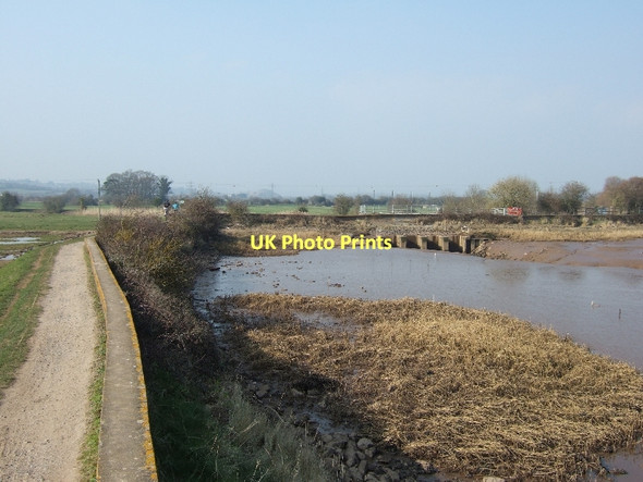 Photo 6"x4" Estuary wall near Turf Powderham c2011