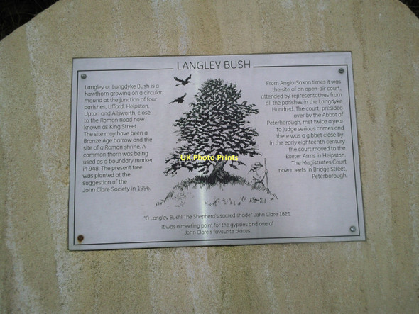 Photo 6"x4" Information plaque about Langley Bush Upton\/TF1000 c2011