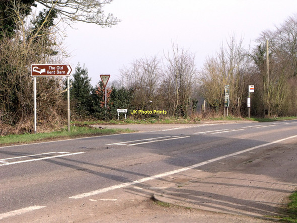 Photo 6"x4" Junction between Hoad Road and the A260 at Swingfield Minnis Selsted c2011