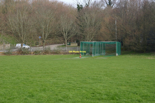 Photo 6"x4" Greenwich Meridian passing Lewes Priory cricket nets Lewes c2011