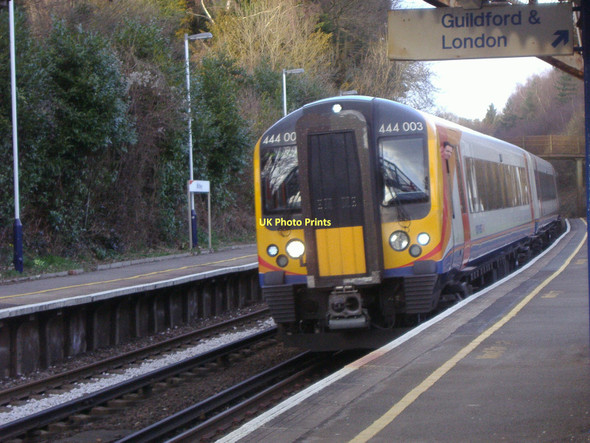 Photo 6"x4" Train pulling into Witley station Brook\/SU9337 c2009