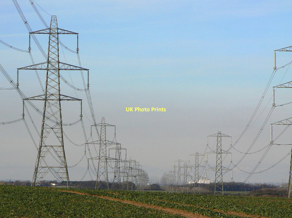 Photo 6"x4" National Grid trunk line Low Burnham c2011