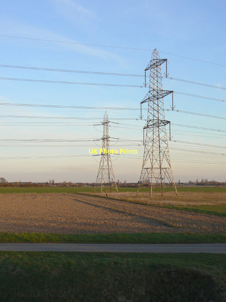 Photo 6"x4" Pylons near Intake Farm Heckdyke c2011