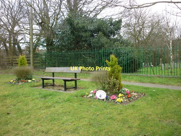 Photo 6"x4" Roadside flowers at Folkton cemetery Flixton\/TA0379 c2011